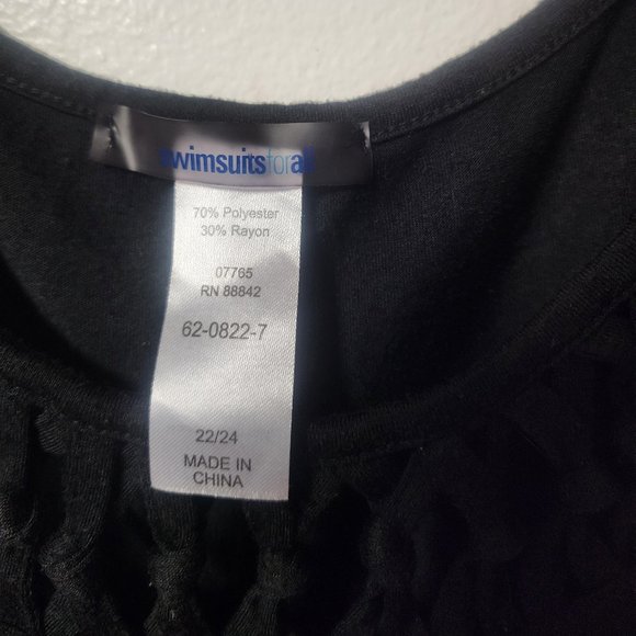 Swimsuits for all black maxi coverup 22/24 Polyester blend Hi-Low hem Pool - Picture 3 of 10